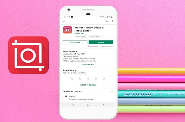 InShot App videoszerkesztő mobilra